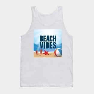 Beach Vibes Mask Design, Artwork, Vector, Graphic Tank Top